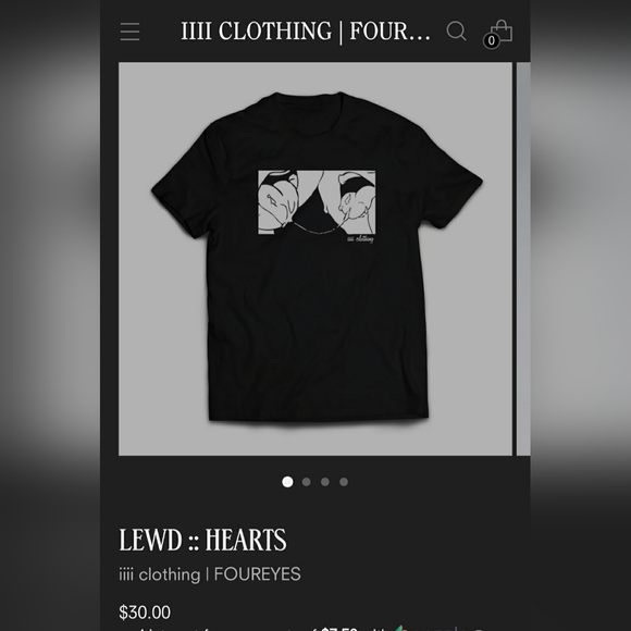 Four Eyes Tshirt- LEWD HEARTS - Picture 6 of 7